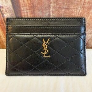 YSL Black Quilted Card Holder